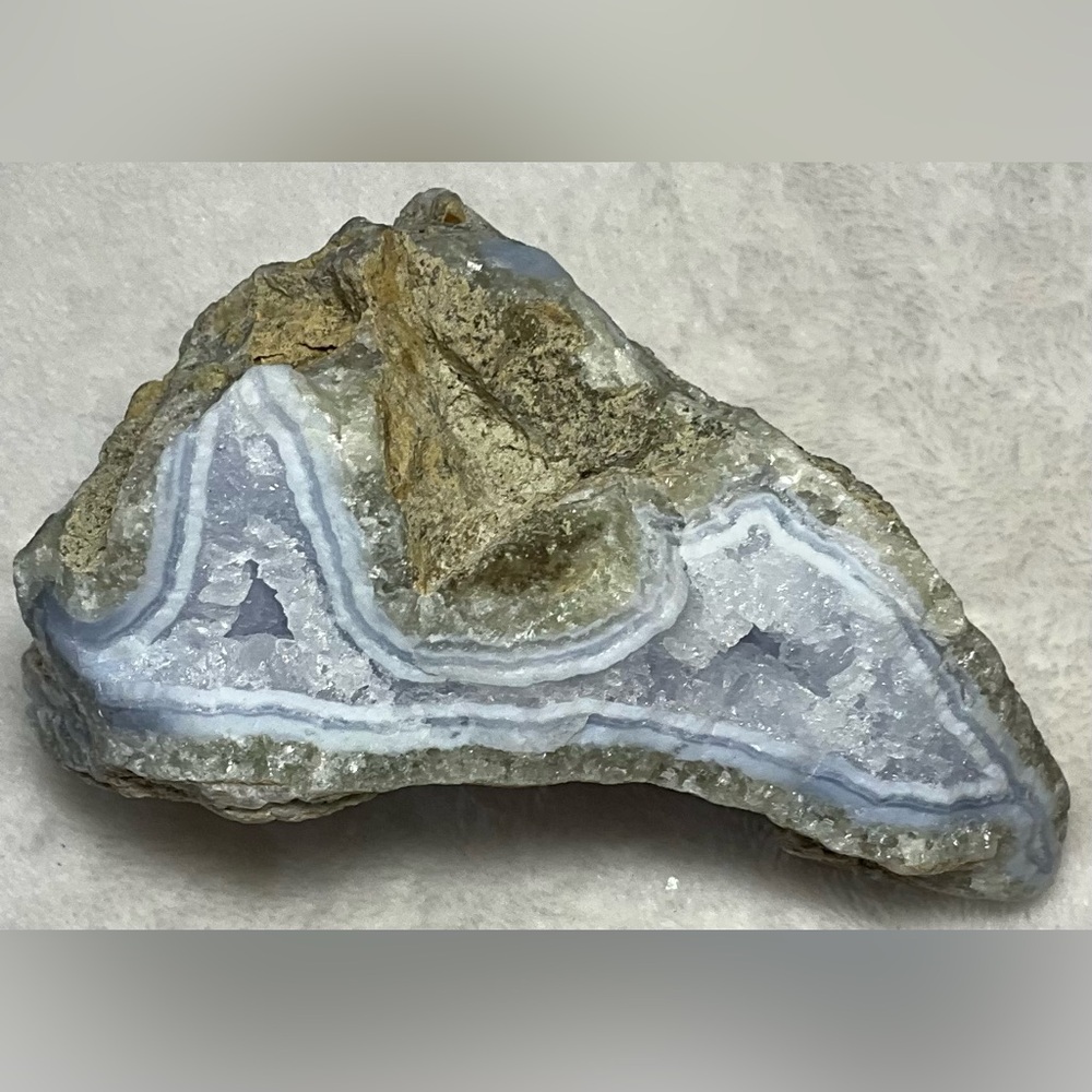 Stunning Raw Blue Lace Agate Piece Druzy Natural